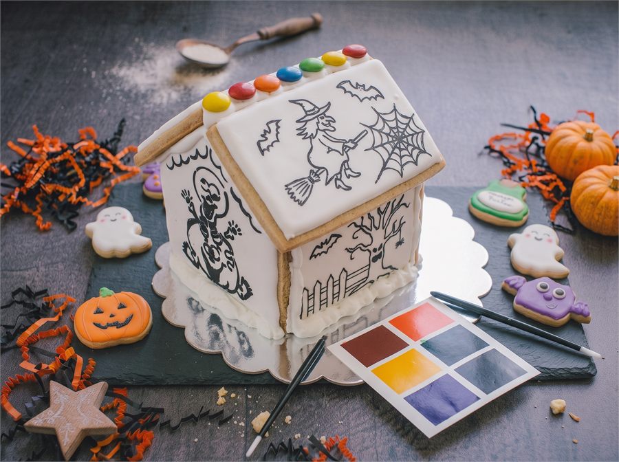 Casita Halloween para pintar vista secundaria